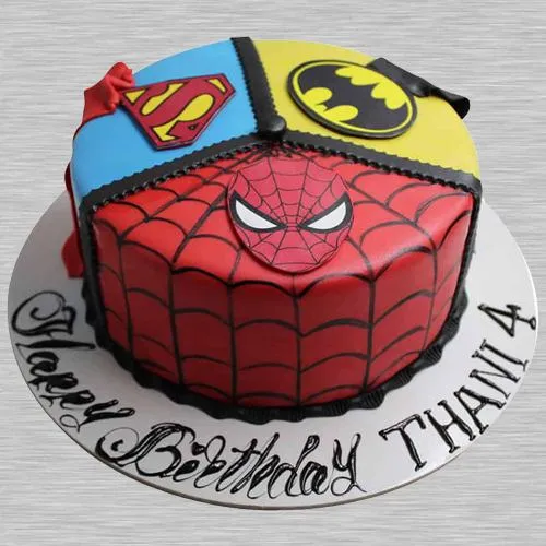 Yummy Super Hero Fondant Cake for Children