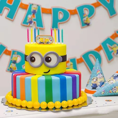 Sumptuous Two Tier Minion Cake