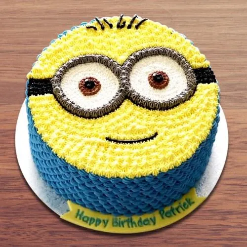 Indulgent Eggless Minion Cake