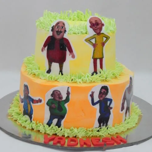 Delicious 2 Tier Motu Patlu Cake