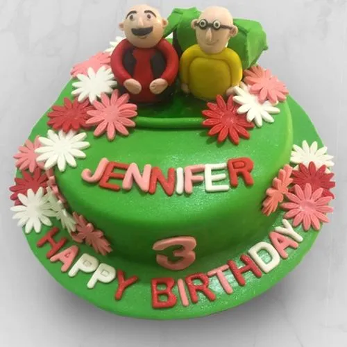 Luscious Motu Patlu Fondant Cake