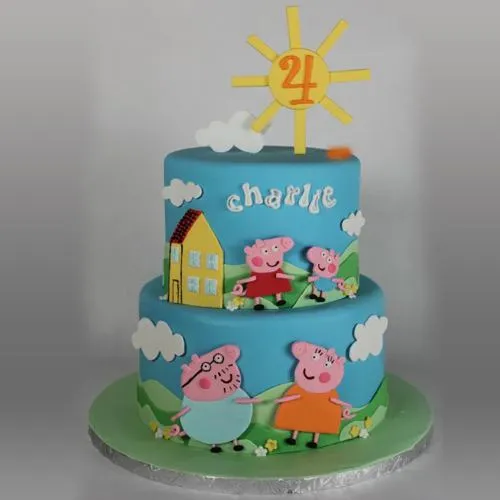 Enjoyable 2 Tier Peppa Pig Cake