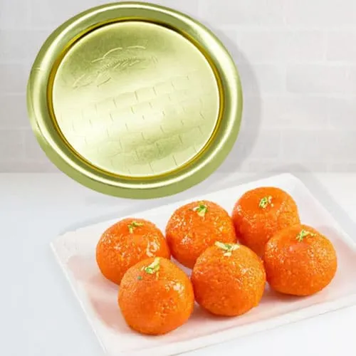 Pure Ghee Laddu N Golden Thali