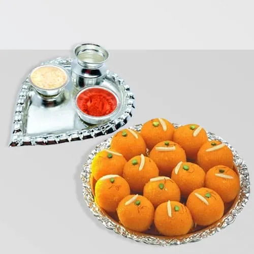 Aarti Thali with Haldirams Motichur Ladoo