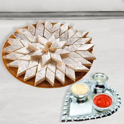 Kaju Sweets n Silver Plated Thali