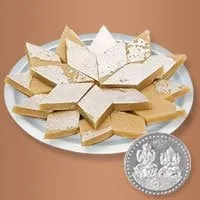 Haldirams Badam Katli N Gold Plated Thali  Free Coin