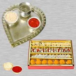 Haldiram Assorted Sweets N Thali with Roli Tilak and Chawal