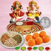 Laxmi Pooja Complete Hamper with Dry Fruits and Ladoo for Diwali