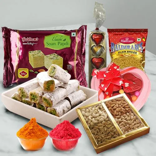 Fun to Much Ensemble from Haldiram  with free Gulal/Abir Pouch
