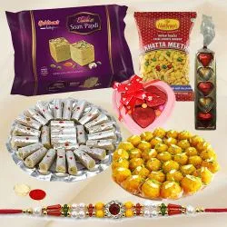 Delicious Sweets N Savory Haldirams Hamper with Rakhi