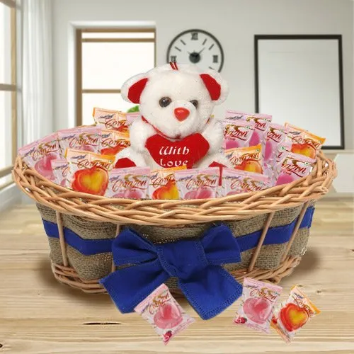 Special Basket of Teddy and Corazon Chocolates