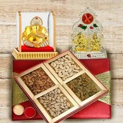 Divine Vighnesh Ganesh with Mandap N Mixed Dry Fruits