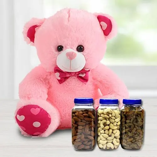 Dry Fruits Triple Delight with 6 inch Teddy