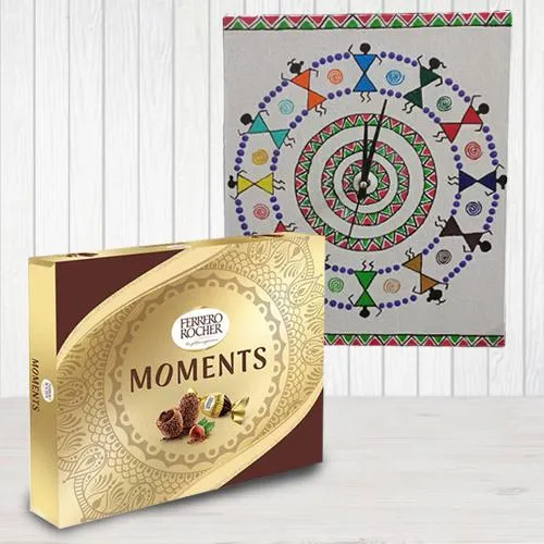 Special Ferrero Rocher Chocolates with Warli Art Handmade Wall Clock