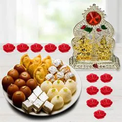 Exclusive Diwali Sweets with Laxmi Ganesh Mandap Free Candle