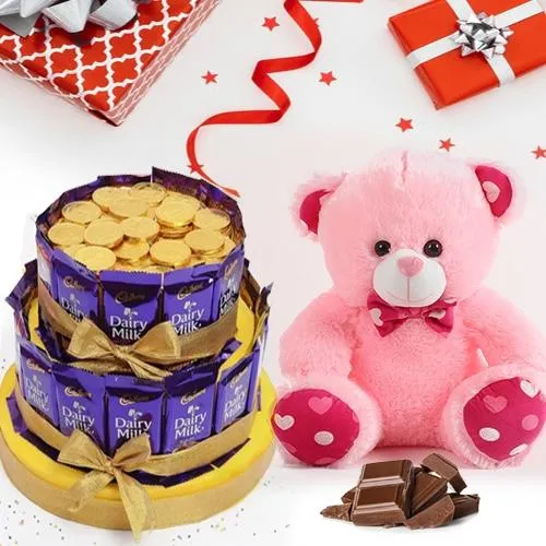 Marvelous Chocolate Arrangement N 6 inch Teddy