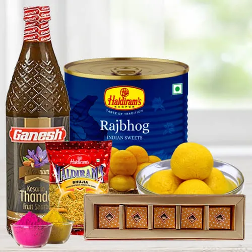 Delectable Food Assortments Gift Hamper for Holi