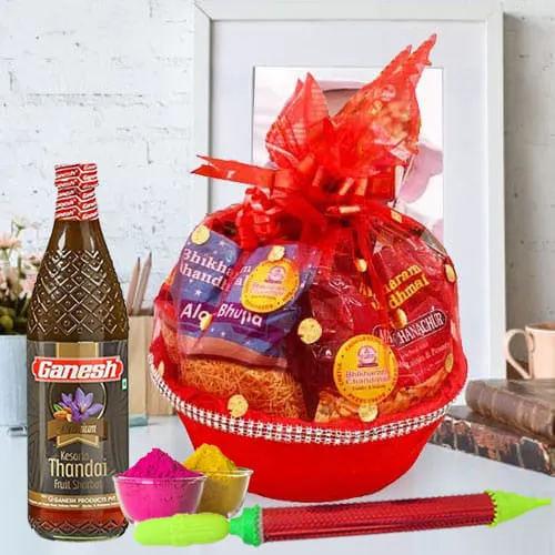 Amazing Snacks n Thandai Gift Hamper for Holi