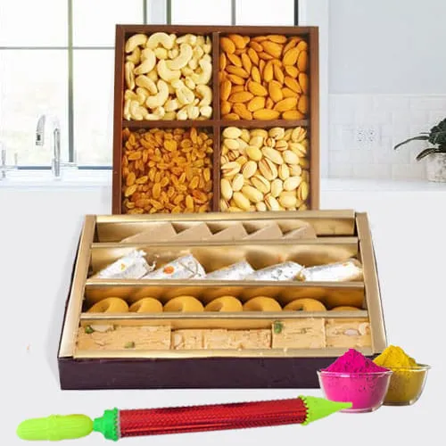 Marvelous Mixed Sweets from Haldirams n Dry Fruits Combo for Holi