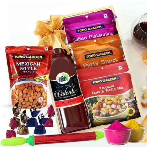 Marvelous Assorted Dry Fruits n Grape Drink Gift Hamper