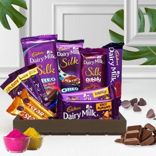 Scrumptious Chocos Gift Basket for Holi