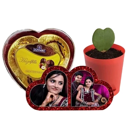 Outstanding Personalized HB Double Heart Zoya Heart Plant n Sapphire Chocolate