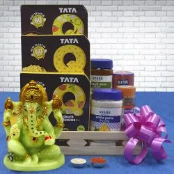 Special Pasta n Noodles Gift Hamper with Glowing Ganesha N Roli Teeka