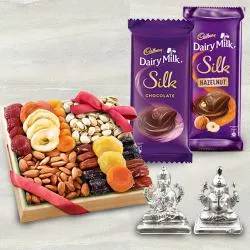 Tempting Gift of Dry Fruits and Cadbury Chocolates with Idol