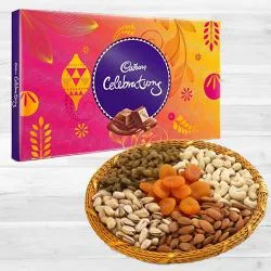 Blissful Gift Combo of Dry Fruits n Cadbury Celebrations