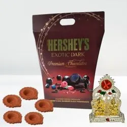 Pious Laxmi Ganesh Mandap n Hersheys Dark Chocolate with Mud Diya
