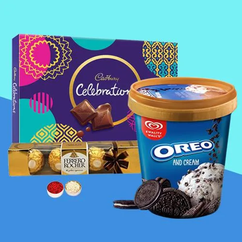 Classy Cadbury Chocolates Combo with Kwality Walls Oreo Ice Cream<br><br><br>