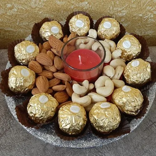 Charming Selection of Rocher Chocolate with Dry Fruits n Aroma Candles