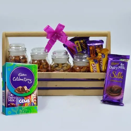 Lovely Flavored Cashews N Cadbury Chocolates Gift Combo