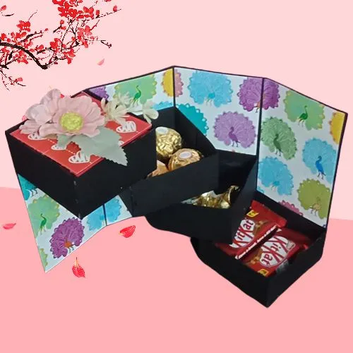 Dazzling MultiLayer Handmade Stepper Box of Mixed Chocolates