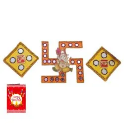 Sacred Shubh-Labh N Swastik Gate Decor Set