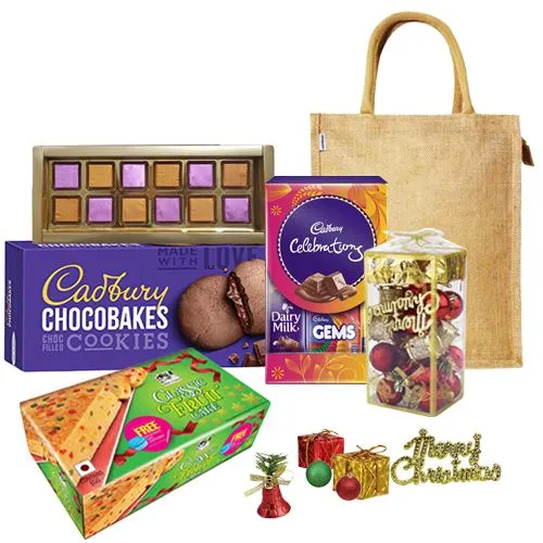 Tasty Chocolate n X-mas Cake Hamper with Decorative