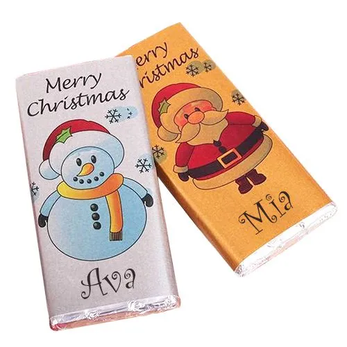 Jolly-time Christmas Personalized Choco Bar Duo