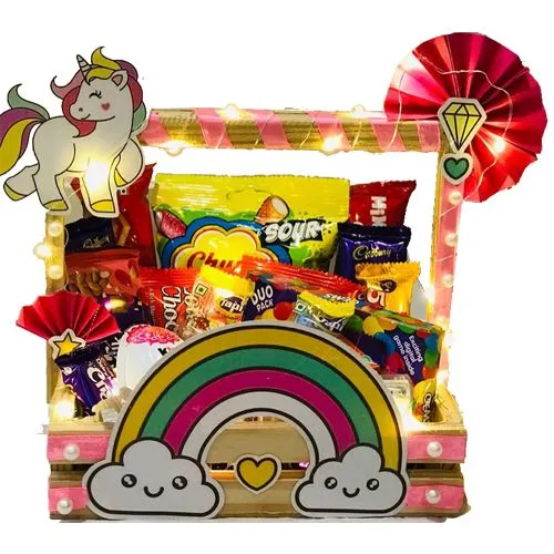 Wonderful Gift Hamper of Chocolate with Stickons N Decors for Kids