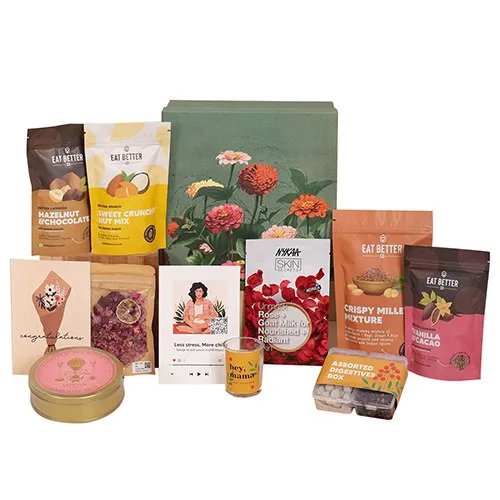 Tasty N Healthy Treats in Blooming Garden Gift Box