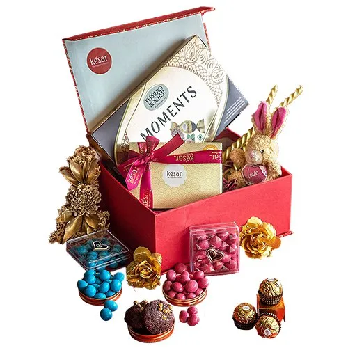 Tempting Treats with Candle N Teddy Gift Box