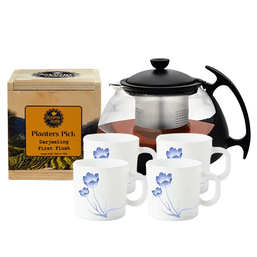 Premium Darjeeling First Flush Tea with Kettle N Cup Set