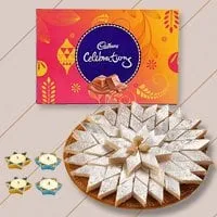 500 Gms Kaju Katli Cadburys Celebration Pack 4 Wax Diya