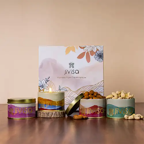 Exclusive Soy Wax Candle N Nuts Gift Set