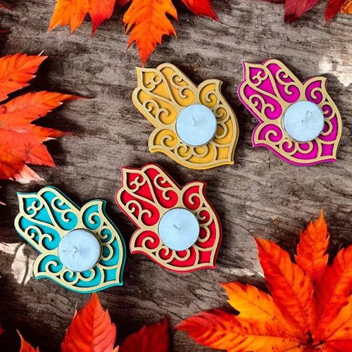Graceful Hamsa Diyas Gift Set