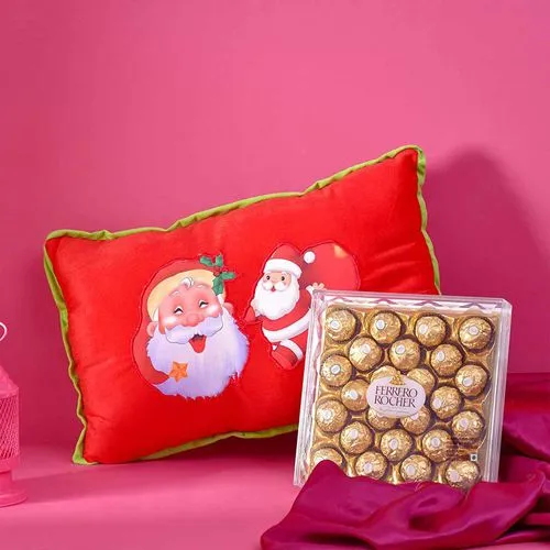 Adorable Santa Pillow  N  Choco Treat