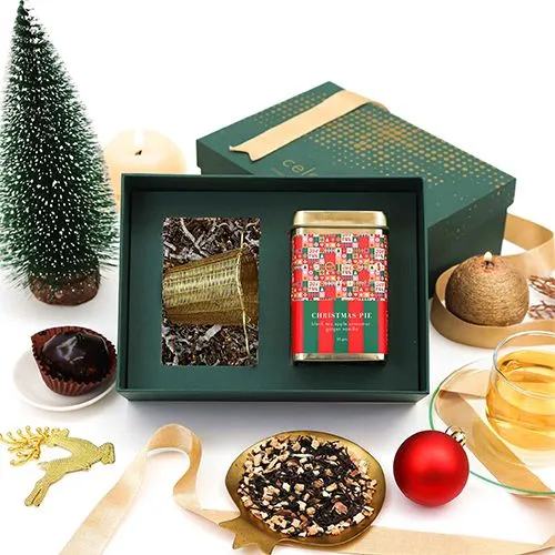 Elegant Tea Brewing Christmas Box