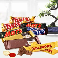 Delicous Chocolate Bars Hamper with free Roli Tilak and Chawal