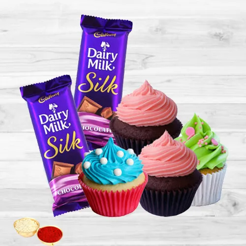 Cup Cakes N Cadbury Silk Combo