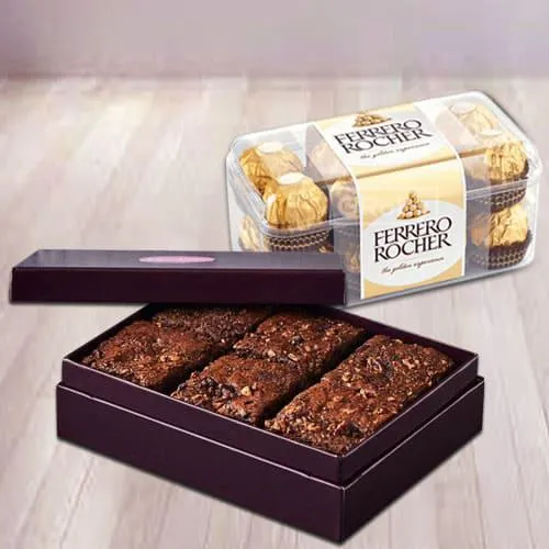 Appetizing Brownies with Ferrero Rocher Chocolates