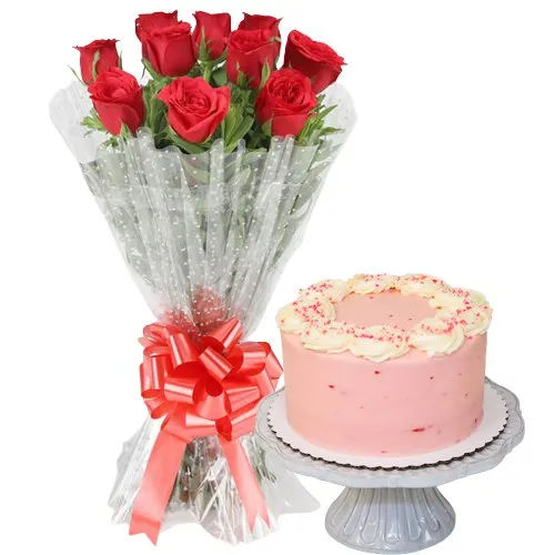 Strawberry Cake Rosey Delight